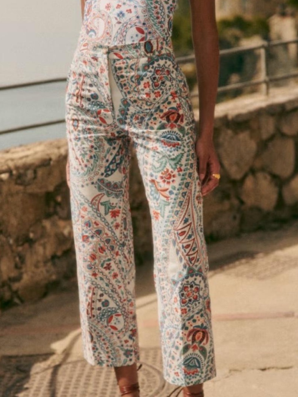 Sézane Martin Crop Trousers in Milo Print FR36/US4